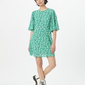 Traffic People Floral Green Dress Small